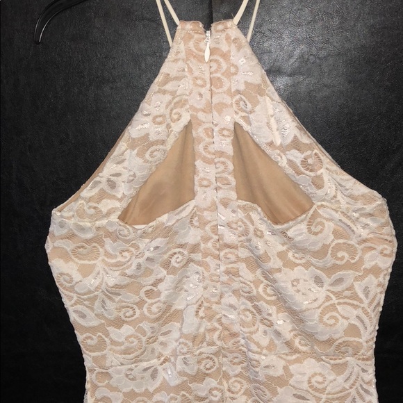 MARCIANO nude and white lace dress Large bridal - Picture 4 of 5